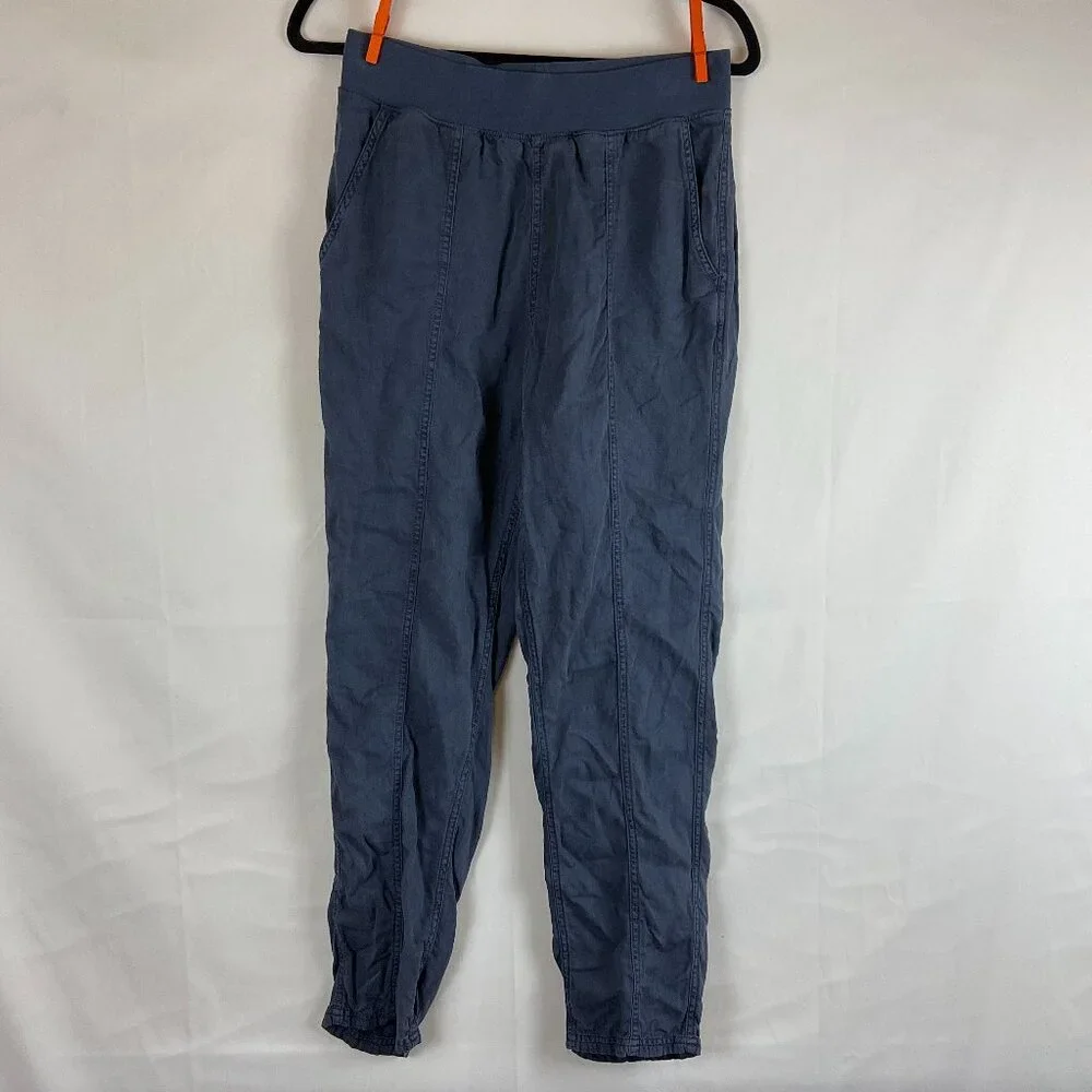 Faherty Pants S Blue Elastic Waist Tapered Leg Pockets